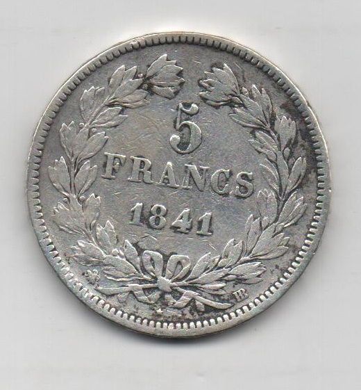FRANCIA DEL AÑO 1841 DE 5 FRANCOS L. PHILIPPE I