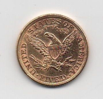ESTADOS UNIDOS DEL AÑO 1881 DE 5 DOLARES