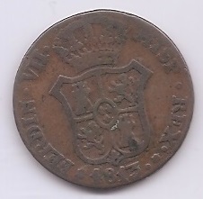 ESPAÑA FERNANDO VII DEL AÑO 1813 DE 3 CUARTOS
