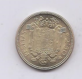 ESTADO ESPAÑOL (FRANCO) DEL AÑO 1953*56 DE 2,50 PESETAS