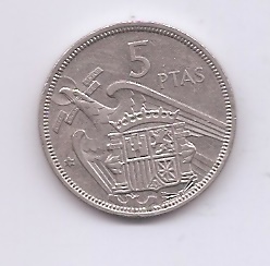 ESTADO ESPAÑOL (FRANCO) DEL AÑO 1957*74 DE 5 PESETAS