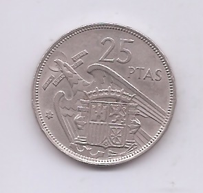 ESTADO ESPAÑOL (FRANCO) DEL AÑO 1957*58 DE 25 PESETAS