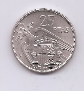 ESTADO ESPAÑOL (FRANCO) DEL AÑO 1957*67 DE 25 PESETAS
