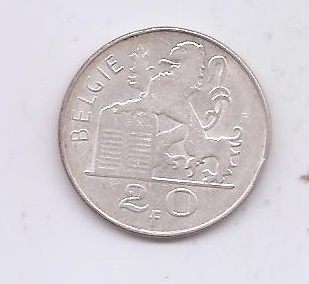 BELGICA DEL AÑO 1951 DE 20 FRANCOS