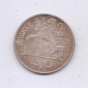BELGICA DEL AÑO 1950 DE 20 FRANCOS