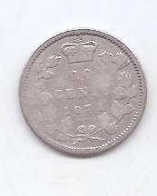 CANADA DEL AÑO 1871 DE 10 CENTIMOS