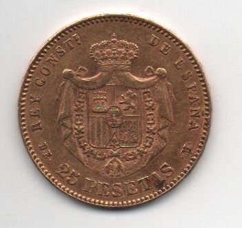 ALFONSO XII DEL AÑO 1876 *76 DE 25 PESETAS