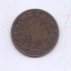 HOLANDA DEL AÑO 1888 DE 2 1/2 CENT.