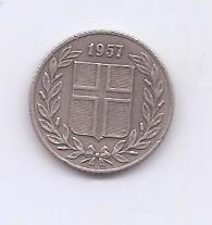 ISLANDIA DEL AÑO 1957 DE 25 AURAR