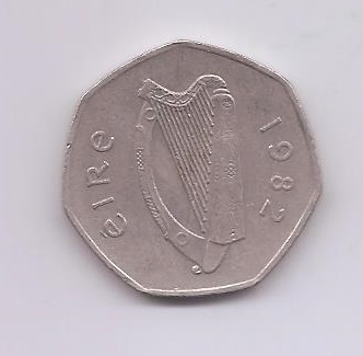 IRLANDA DEL AÑO 1982 DE 50 PENCE