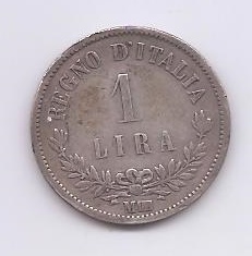ITALIA DEL AÑO 1863 DE 1 LIRA