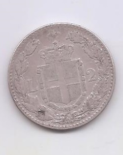 ITALIA DEL AÑO 1882 DE 2 LIRAS