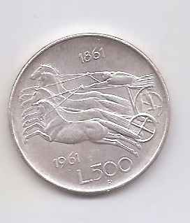 ITALIA DEL AÑO 1961 DE 500 LIRAS