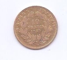 FRANCIA DEL AÑO 1859 DE 10 FRANCOS