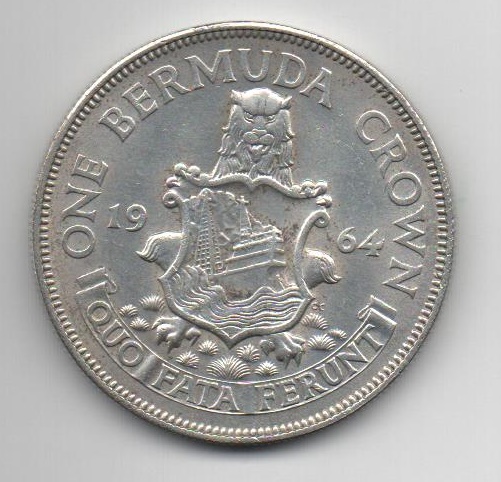BERMUDA DEL AÑO 1964 DE 1 CROWN