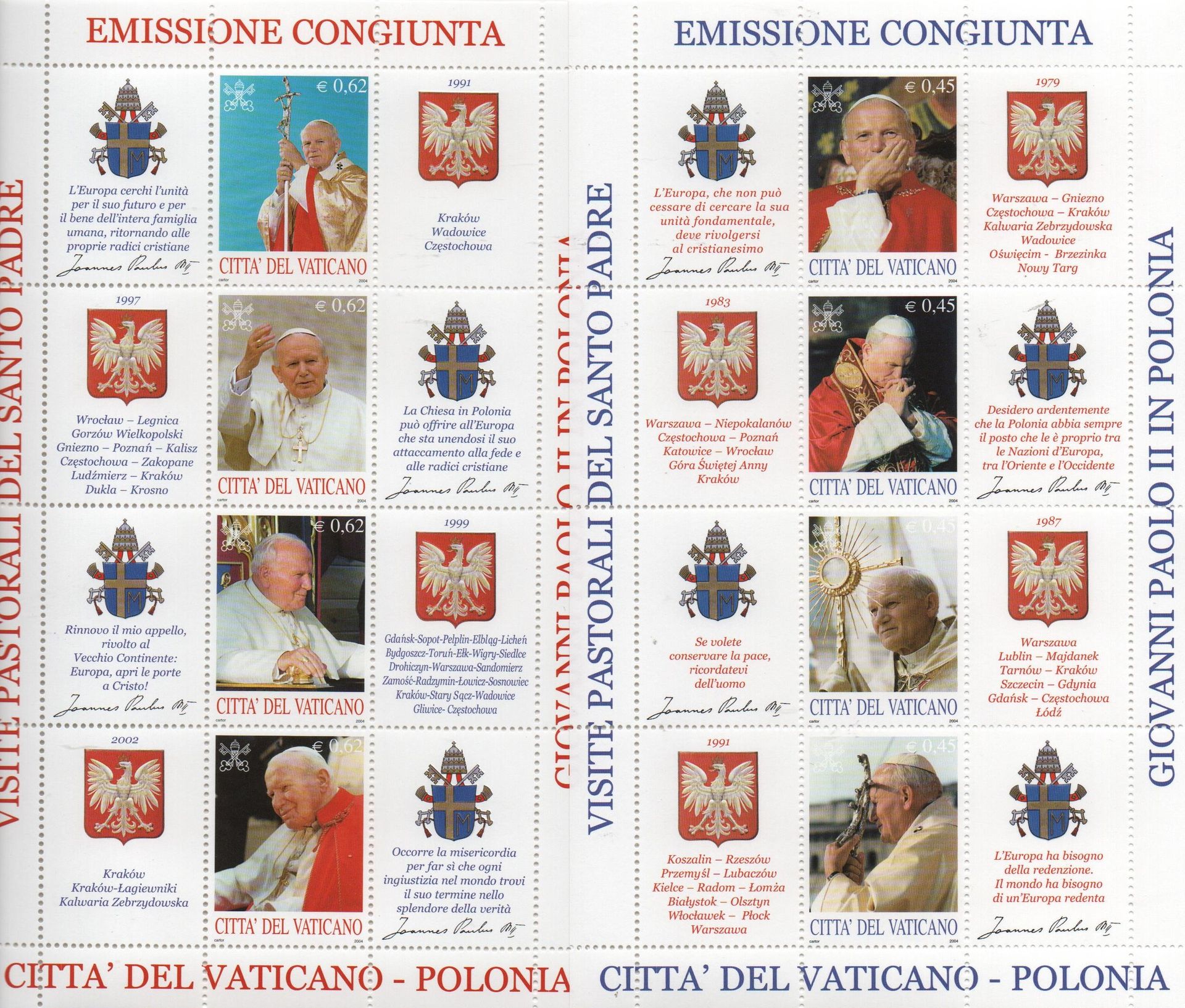 AÑO 2004 COMPLETO SELLOS VATICANO