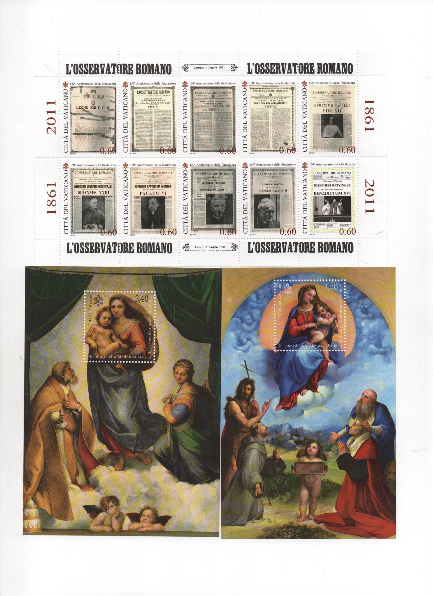 AÑO 2011 COMPLETO SELLOS VATICANO