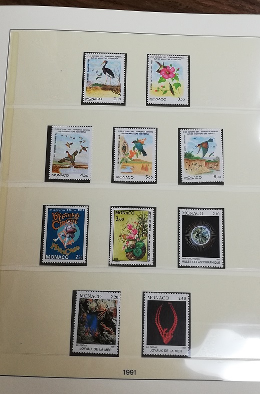 COLECCION SELLOS MONACO AÑOS 1991 A 1999