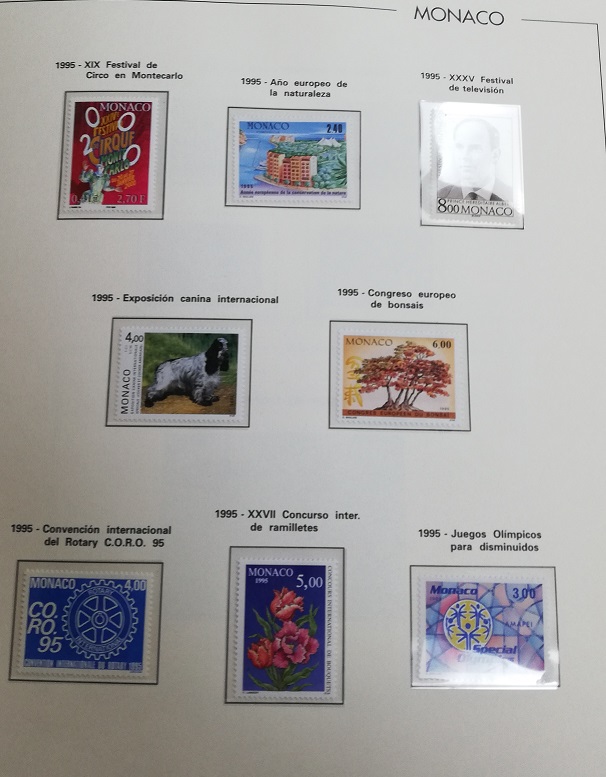 COLECCION SELLOS MONACO AÑOS 1995 A 2000