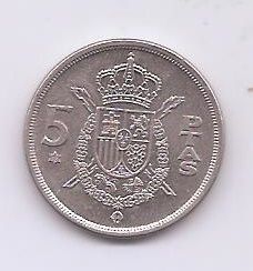 ESPAÑA DEL AÑO 1975*78 DE 5 PESETAS