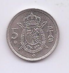 ESPAÑA DEL AÑO 1975*80 DE 5 PESETAS