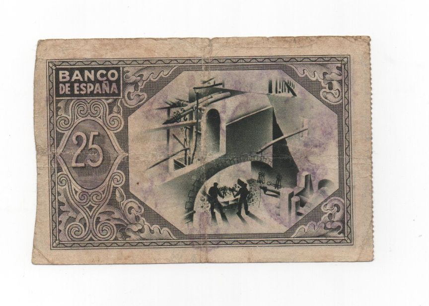 ESPAÑA BILLETE LOCAL REPUBLICANO DEL AÑO 1937 DE 25 PESETAS. BILBAO