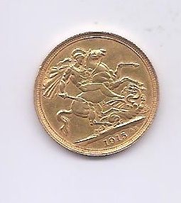 GRAN BRETAÑA DEL AÑO 1915 DE 1 LIBRA