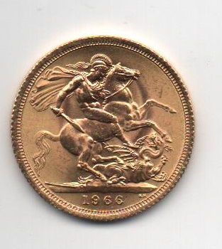 GRAN BRETAÑA DEL AÑO 1966 DE 1 LIBRA