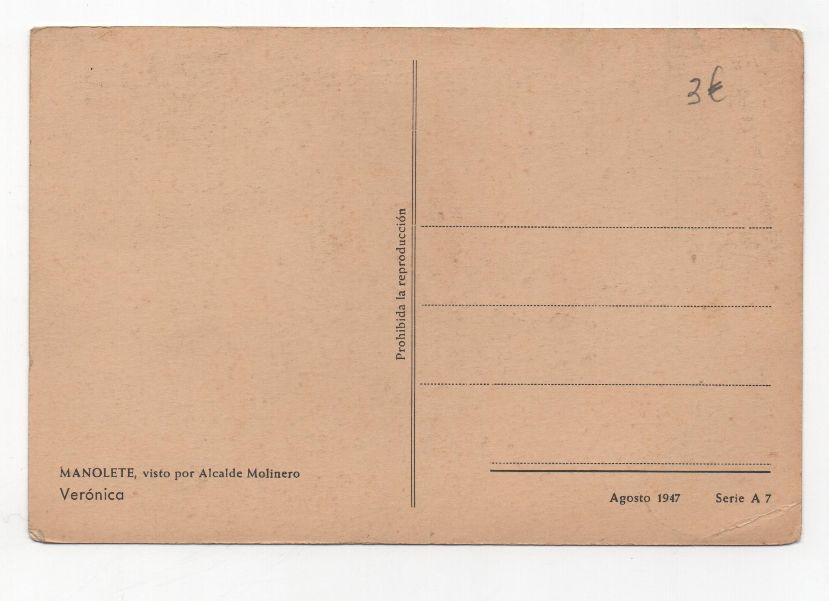 ESPAÑA POSTAL Nº 10 DE TORERO