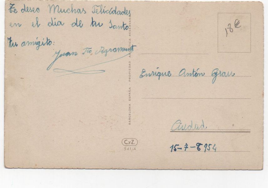 ESPAÑA POSTAL Nº 4 NIÑA Y BURRO