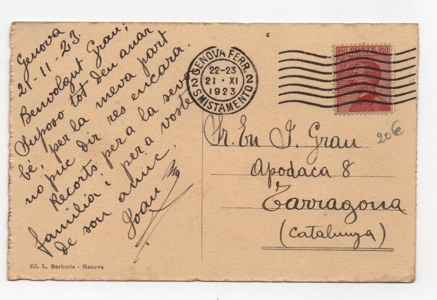 ITALIA POSTAL N-34 GENOVA