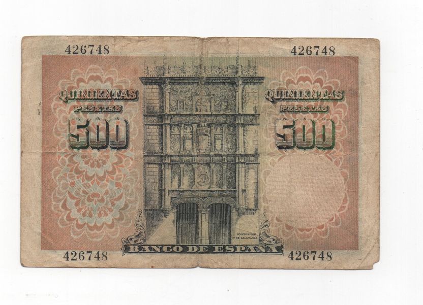 ESTADO ESPAÑOL AÑO 1946 (19/02) DE 500 PESETAS