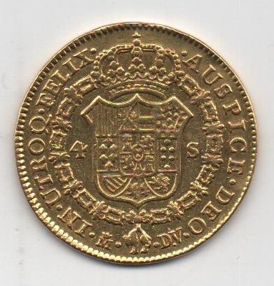 ESPAÑA CARLOS III DEL AÑO 1786 DE 4 ESCUDOS