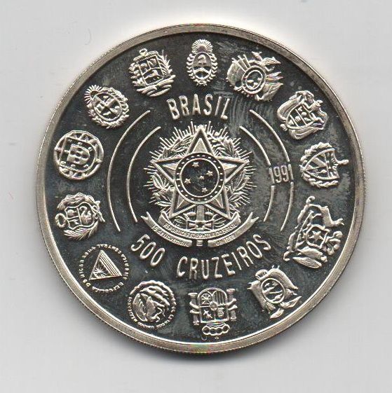 BRASIL DEL AÑO 1991 DE 500 CRUCEROS