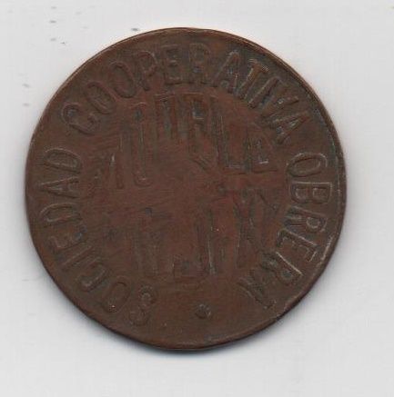 ESPAÑA COOPERATIVA SANTS BARCELONA DEL AÑO 1928 DE 10 CENTIMOS