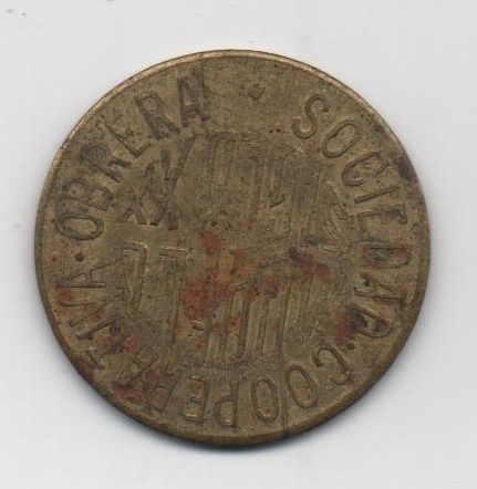 ESPAÑA COOPERATIVA SANTS DEL AÑO 1928 DE 10 CENTIMOS