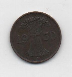 ALEMANIA REICH DEL AÑO 1930 LETRA A DE 1 REICHSPFENNING