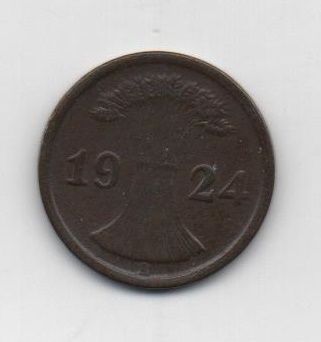 ALEMANIA IMPERIO REPUBLICA WEIMAR DEL AÑO 1924 LETRA A DE 2 REICHSPFENNIG