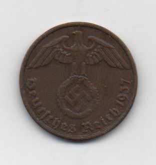 ALEMANIA REICH DEL AÑO 1937 LETRA D DE 1 REICHSPFENNIG
