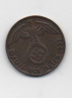 ALEMANIA REICH DEL AÑO 1937 LETRA F DE 1 REICHSPFENNIG