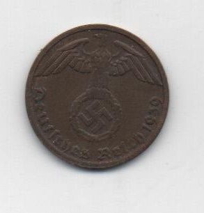 ALEMANIA REICH DEL AÑO 1939 LETRA D DE 1 REICHSPFENNIG
