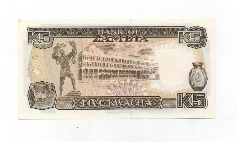 ZAMBIA DEL AÑO 1961-91 DE 5 KWACHA