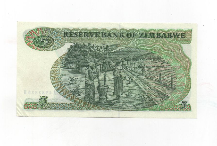 ZIMBABUWE DEL AÑO 1983 DE 5 EUROS