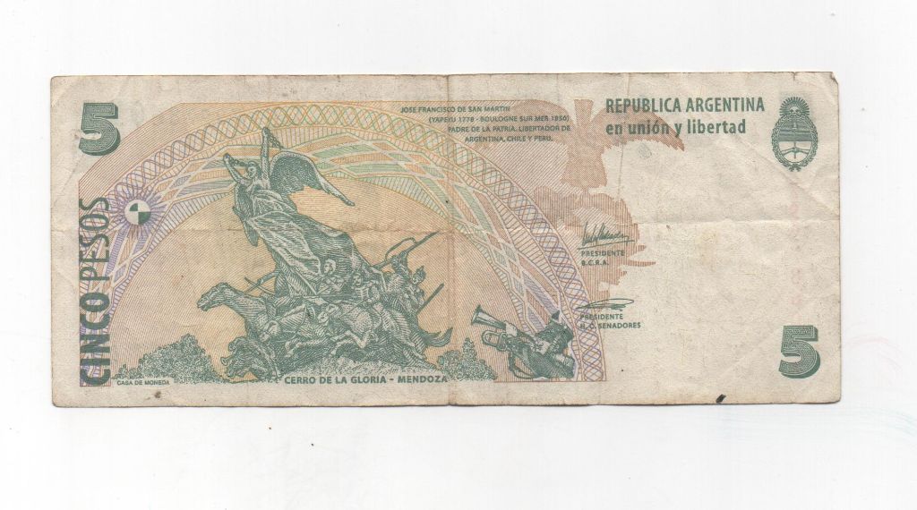 ARGENTINA DEL AÑON 1992-1997 DE 5 PESOS