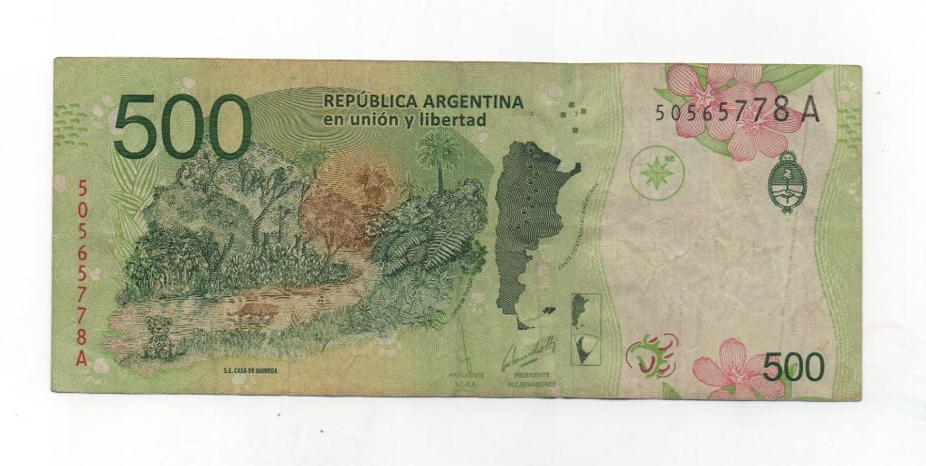 ARGENTINA DEL AÑO 2016-2022 DE 500 PESOS