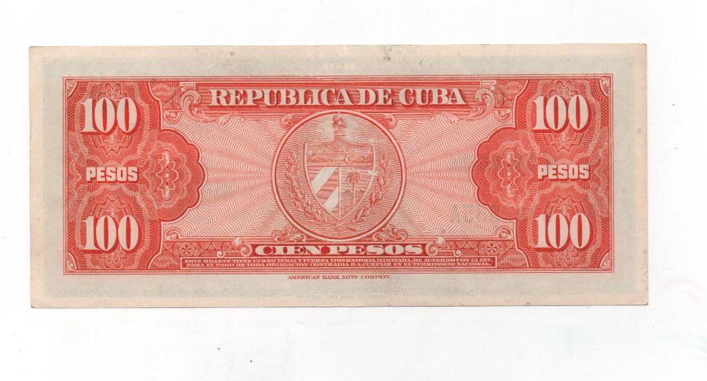 CUBA DEL AÑO 1959 DE 100 PESOS