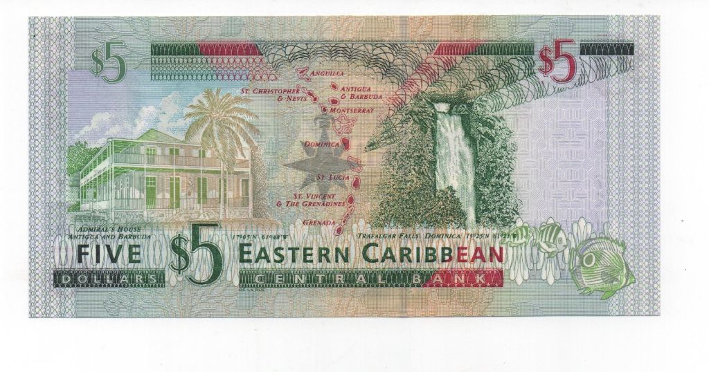 ESTADOS CARIBEÑOS DEL AÑO 2008 DE 5 DOLARES