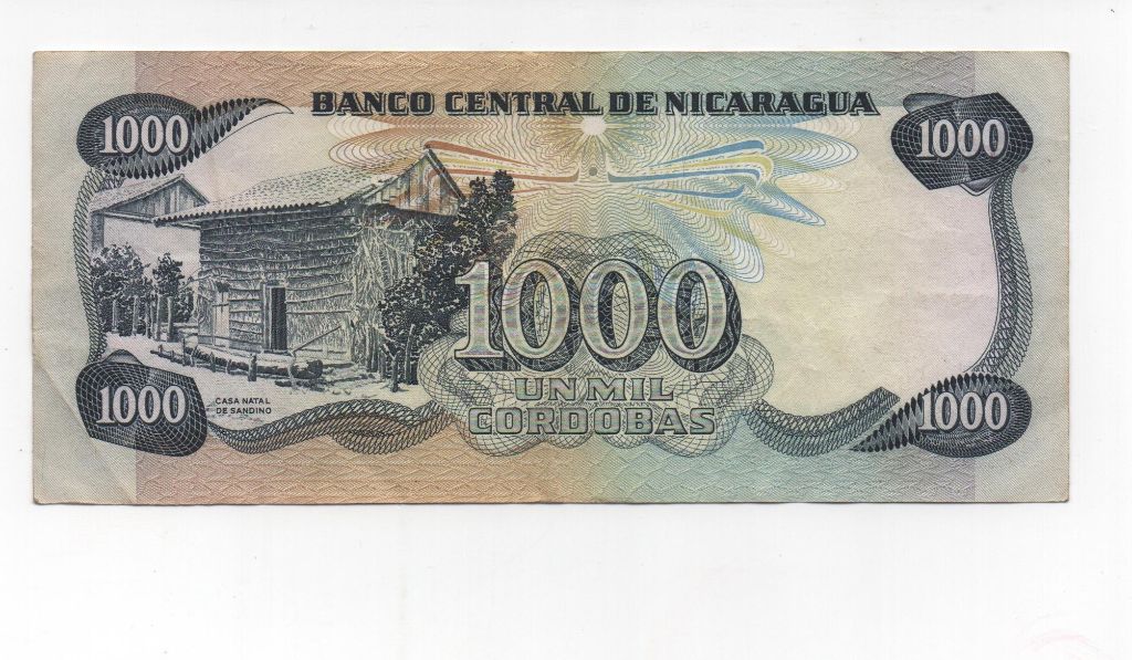 NICARAGUA DEL AÑO 1985 DE 1000 CODOBAS