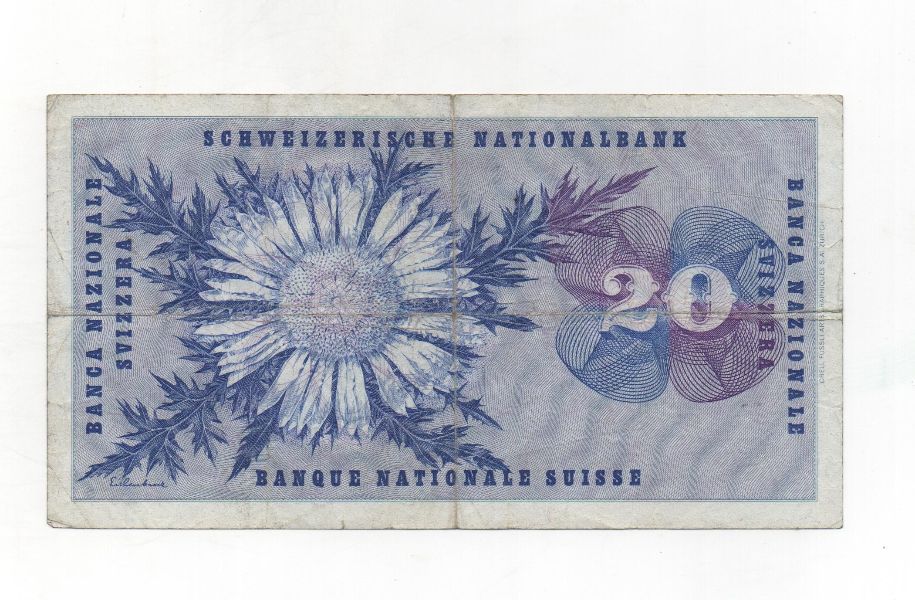SUIZA DEL AÑO 1971 DE 20 FRANCOS