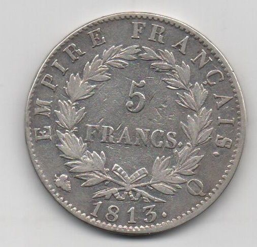 FRANCIA DEL AÑO 1813 DE 5 FRANCOS NAPOLEÓN